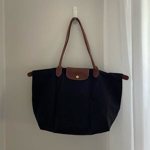 Longchamp Large Le Pliage Tote Shopper Black